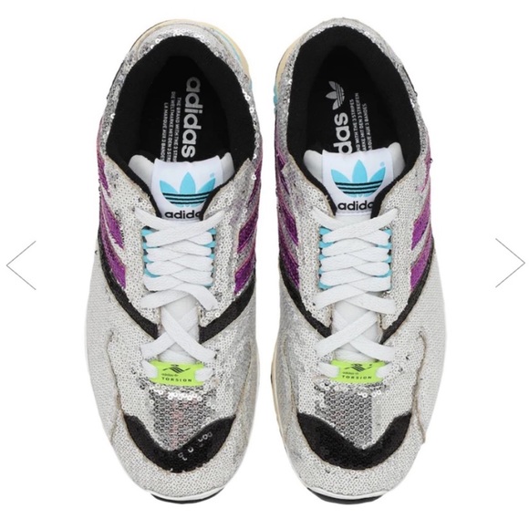 ADIDAS ORIGINALS ZX 4000 SEQUINED SNEAKERS size 7 sparkle sequin phish holiday - Picture 10 of 11